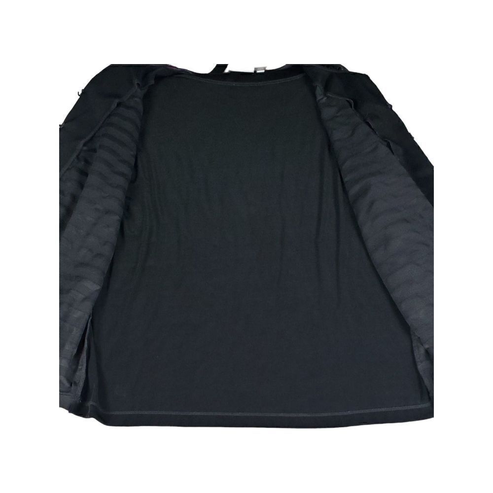 Chico's Travelers Cardigan Size XL 3 Shimmery Ruffles Black Gold Elegant Gala - Picture 5 of 10